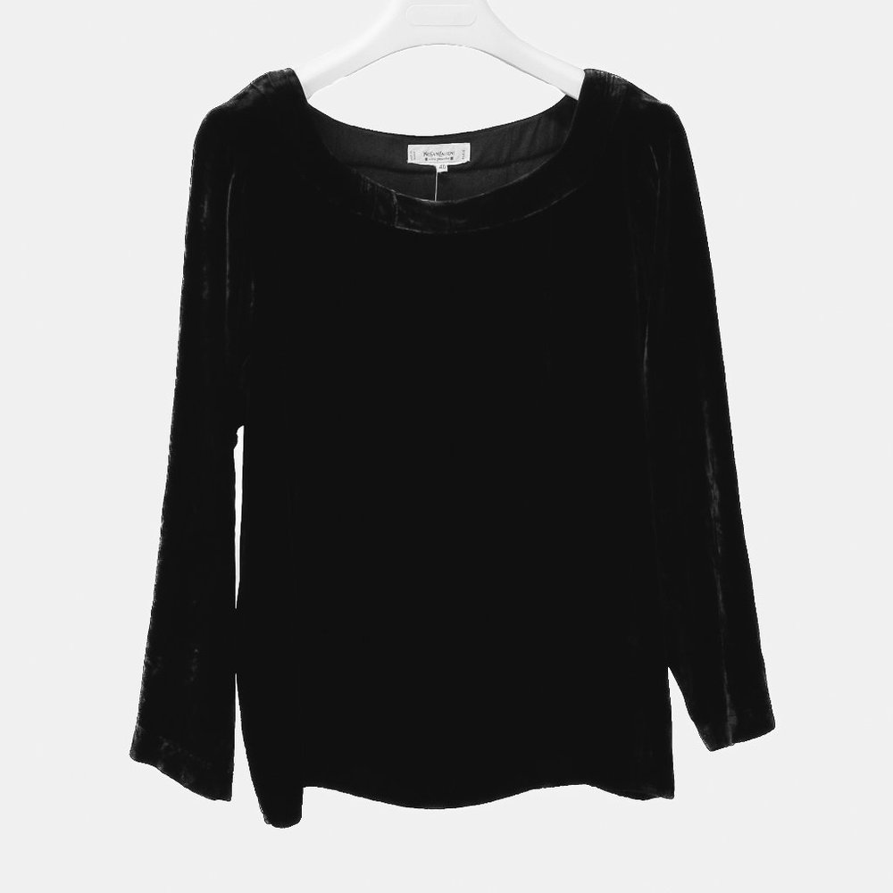 Yves Saint Laurent Rive Gauche Velvet Bateau Topa… - image 1